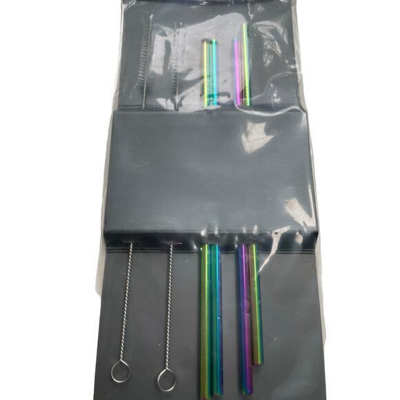 NWT Martha Stewart Good Things Stainless Steel Beverage Straw Rainbow Iridescent - Picture 2 of 8